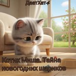 Обложка произведения Котик Миша. Тайна новогодних шариков