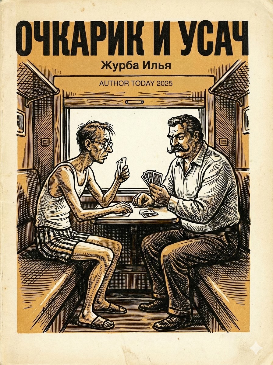 Обложка книги «Очкарик и Усач»