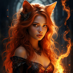 Кисуля - огненная кошка.