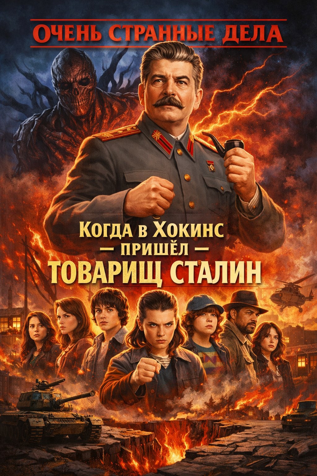 Обложка книги «фанфик Сталин спасает мир очень странные дела»