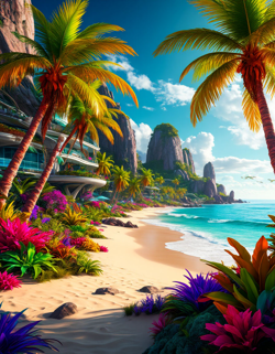 Вид на пляж планета...