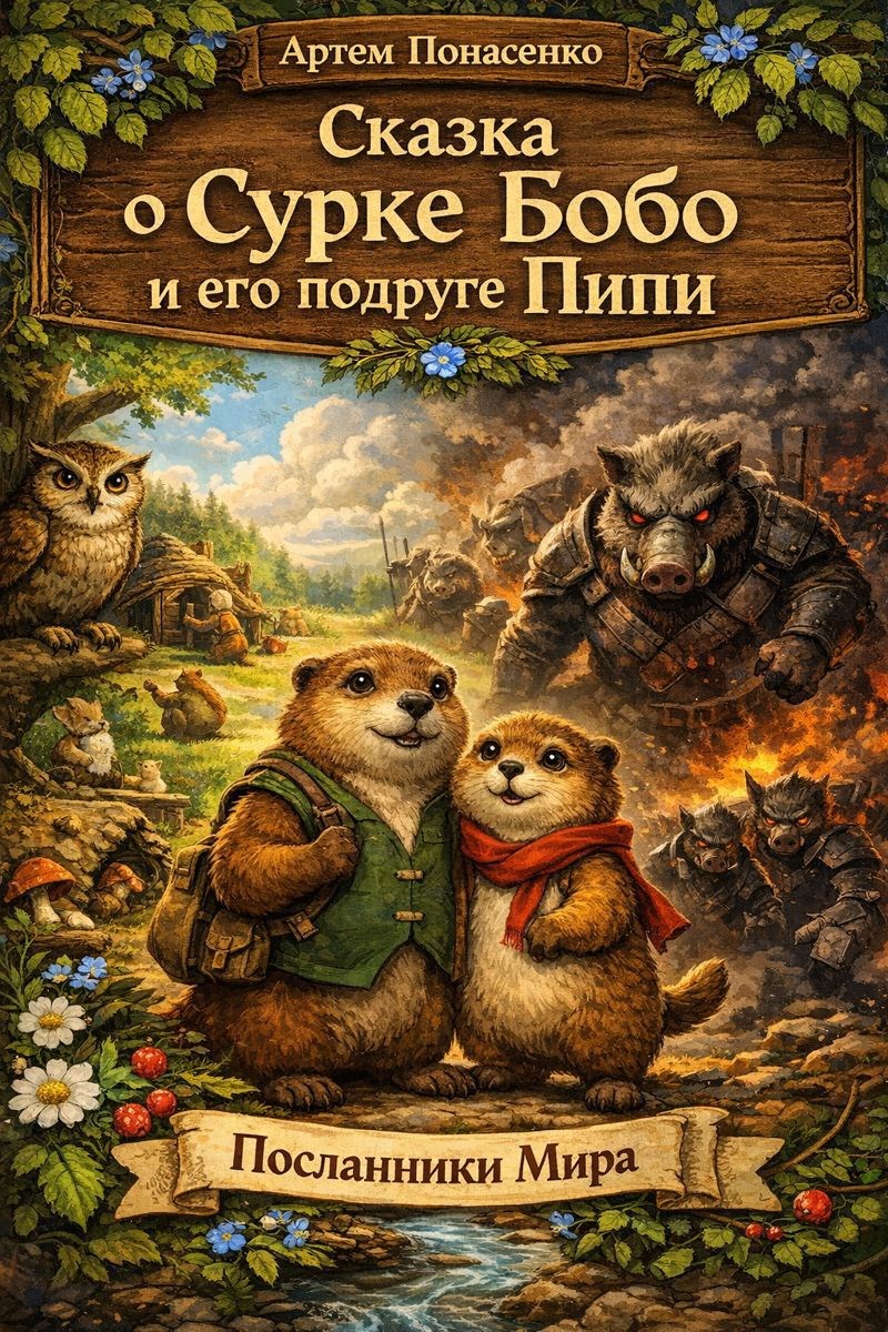 Обложка книги «Сказка о Сурке Бобо и его подруге Пипи»