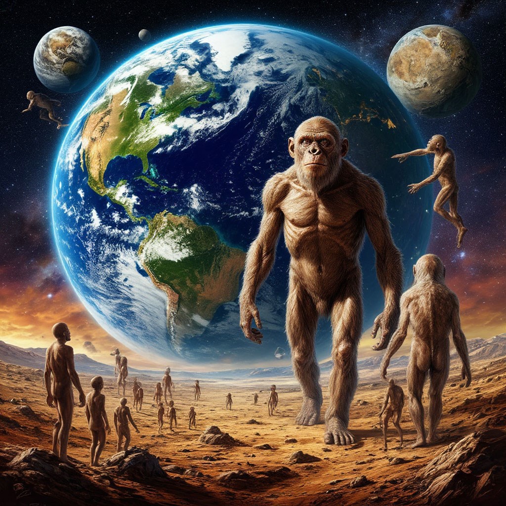 Обложка книги «Эволюция человека выходит за временные рамки эволюции планеты Земля»