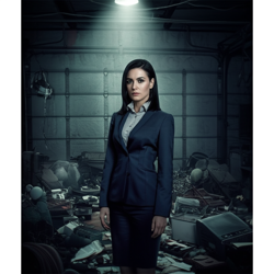 Инспектор в гараже с...