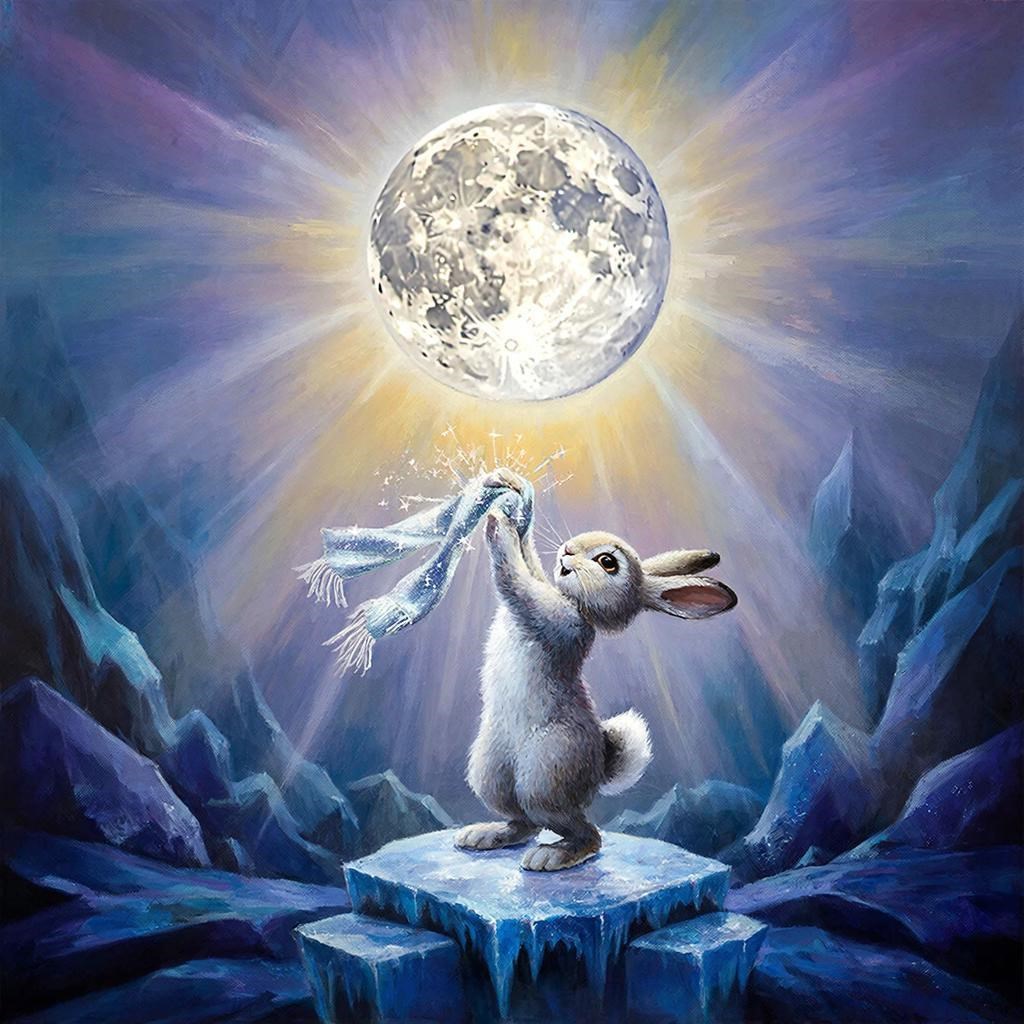 Обложка книги «Зайчик Пушок спасает луну в лесу»