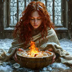 Агния  растапливает лёд