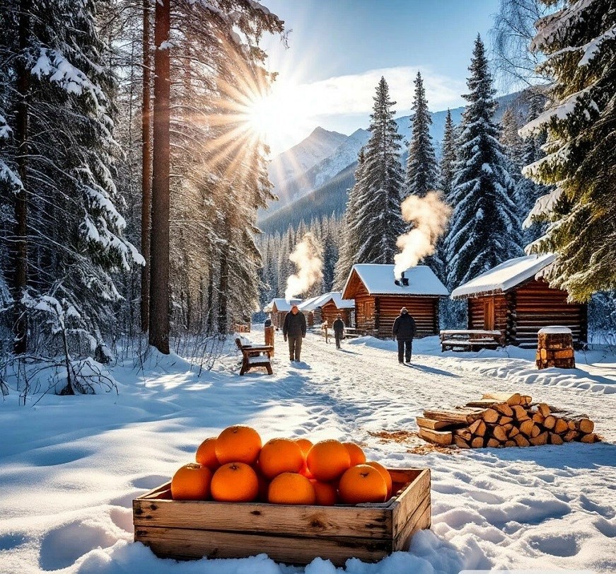 Обложка книги «Тайга, зима и апельсины»