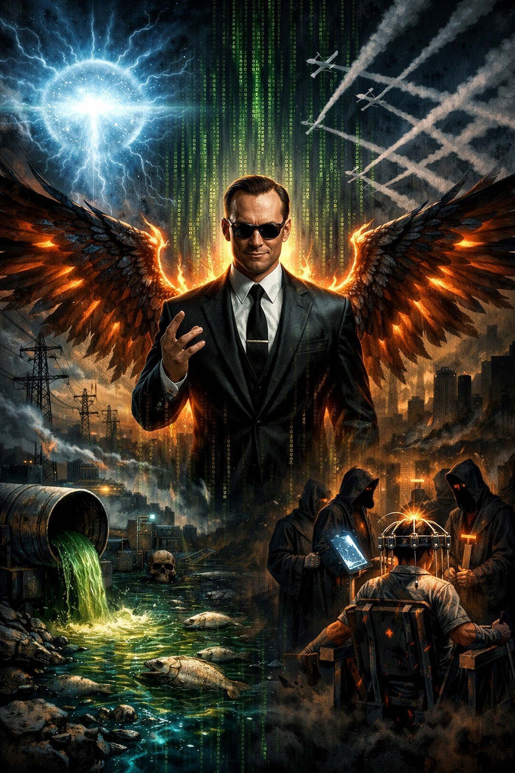 Обложка книги «Агент Смит как цифровой Люцифер: ЭМИ, химтрейлы, отравление воды и новая инквизиция сознания»