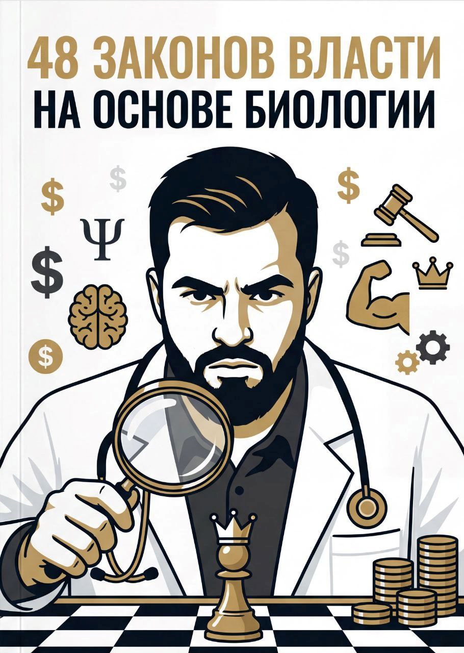 Обложка книги «48 законов власти на основе биологии»