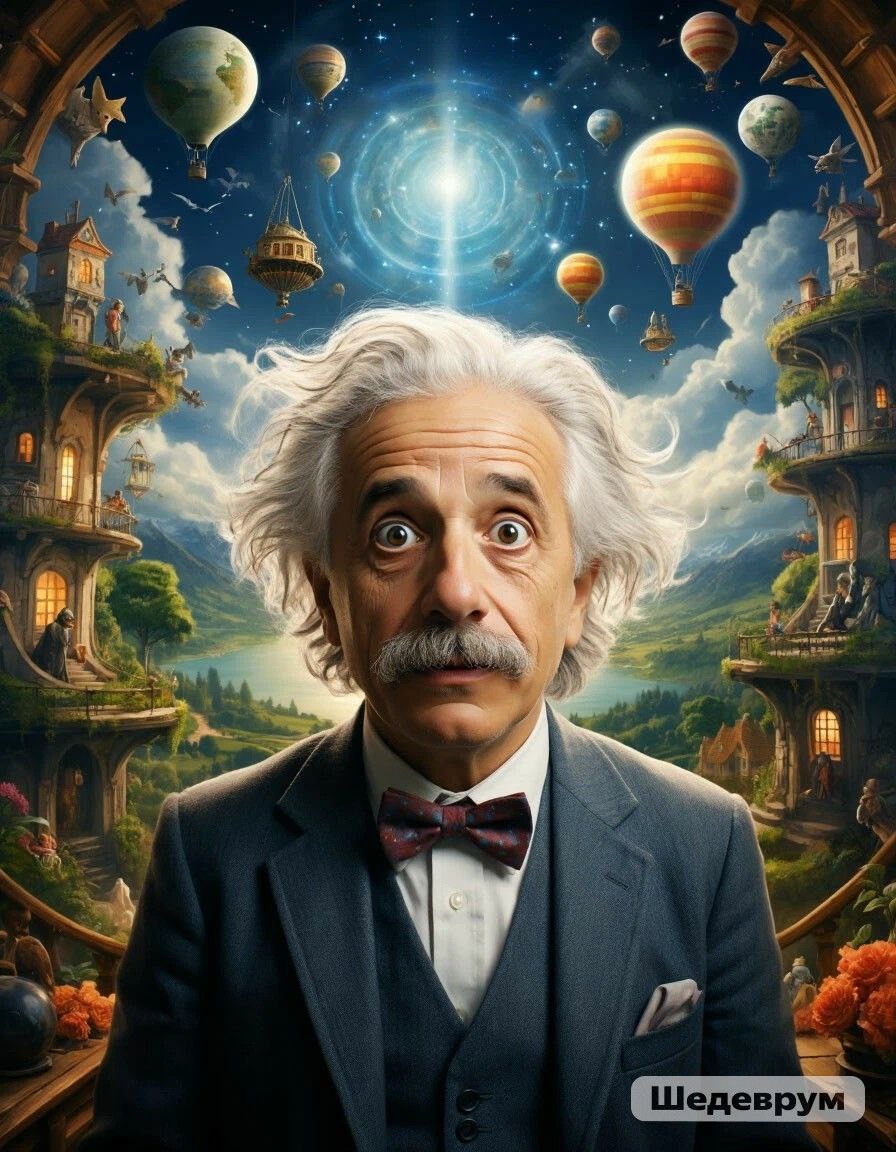 Обложка книги «Эйнштейн: о моём попадании в новый мир или история о том, как великий учёный собрал гарем из привлекательных эльфиек разного характера и возраста»