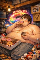 Обложка произведения Мекки не может жить без Сладостей, но в этом Мире после уничтожения пол Земли. Сладости запрещены а за них Убивают.