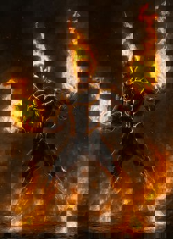 Человек огонь под...