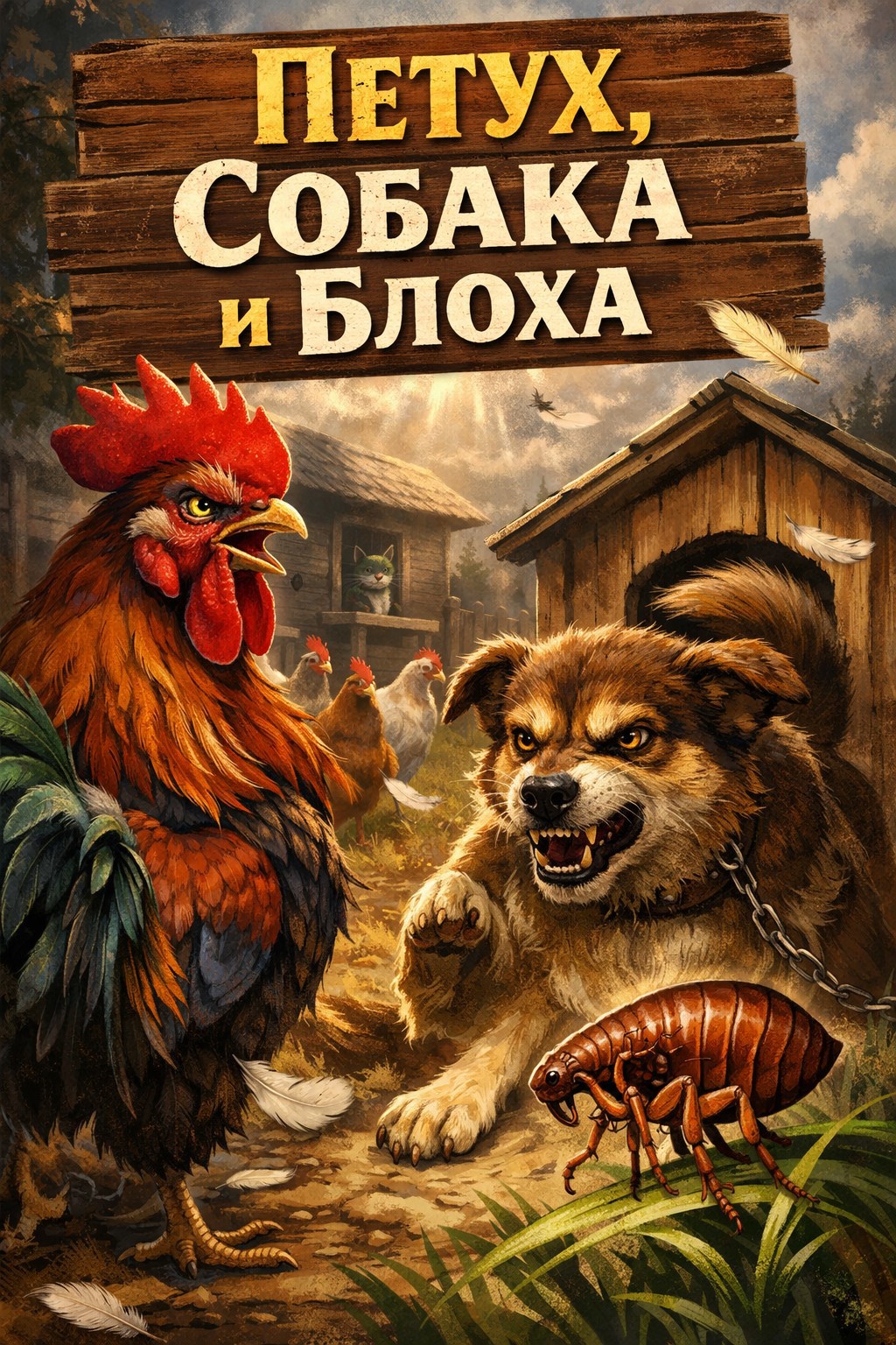 Обложка книги «Петух, Собака и блоха»