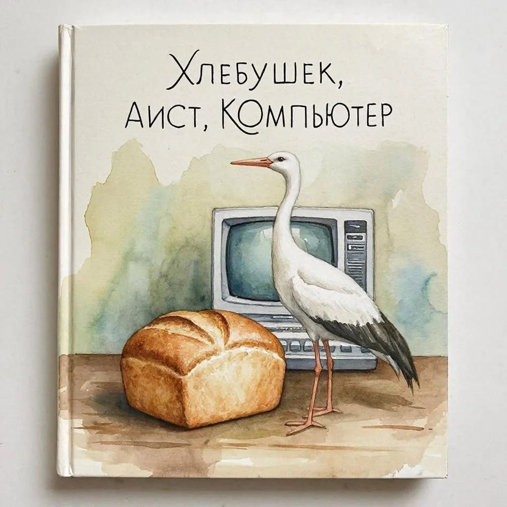 Обложка книги «Хлебушек, аист, компьютер»