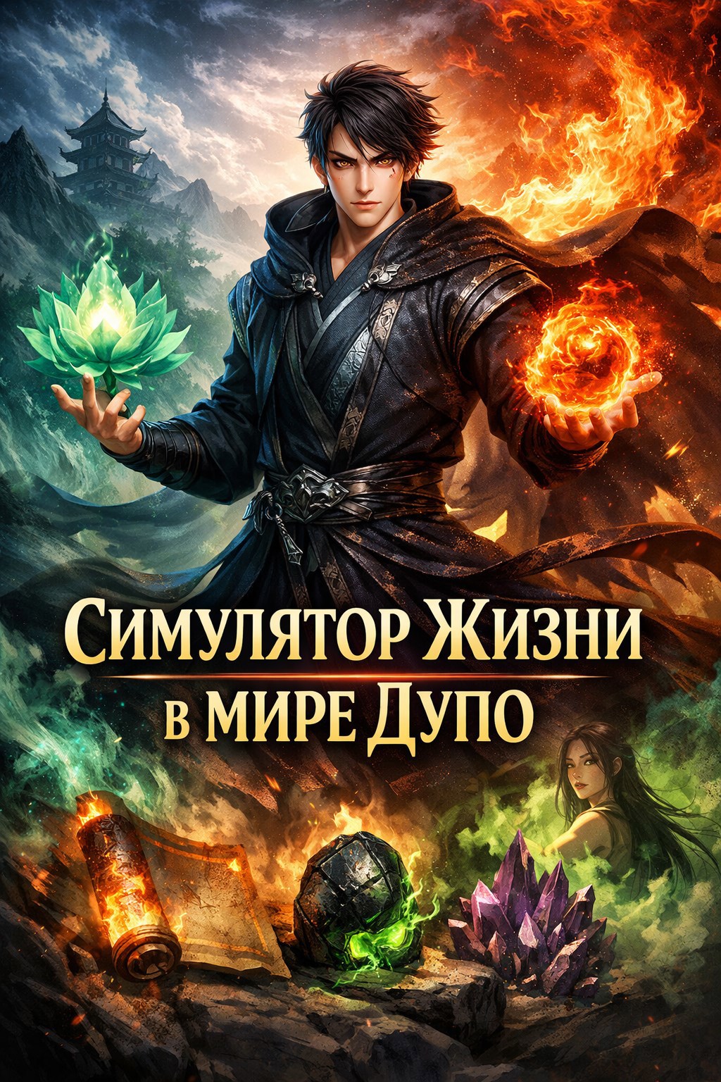 Обложка книги «Расколотая битвой синева небес: Система симулятора жизни»