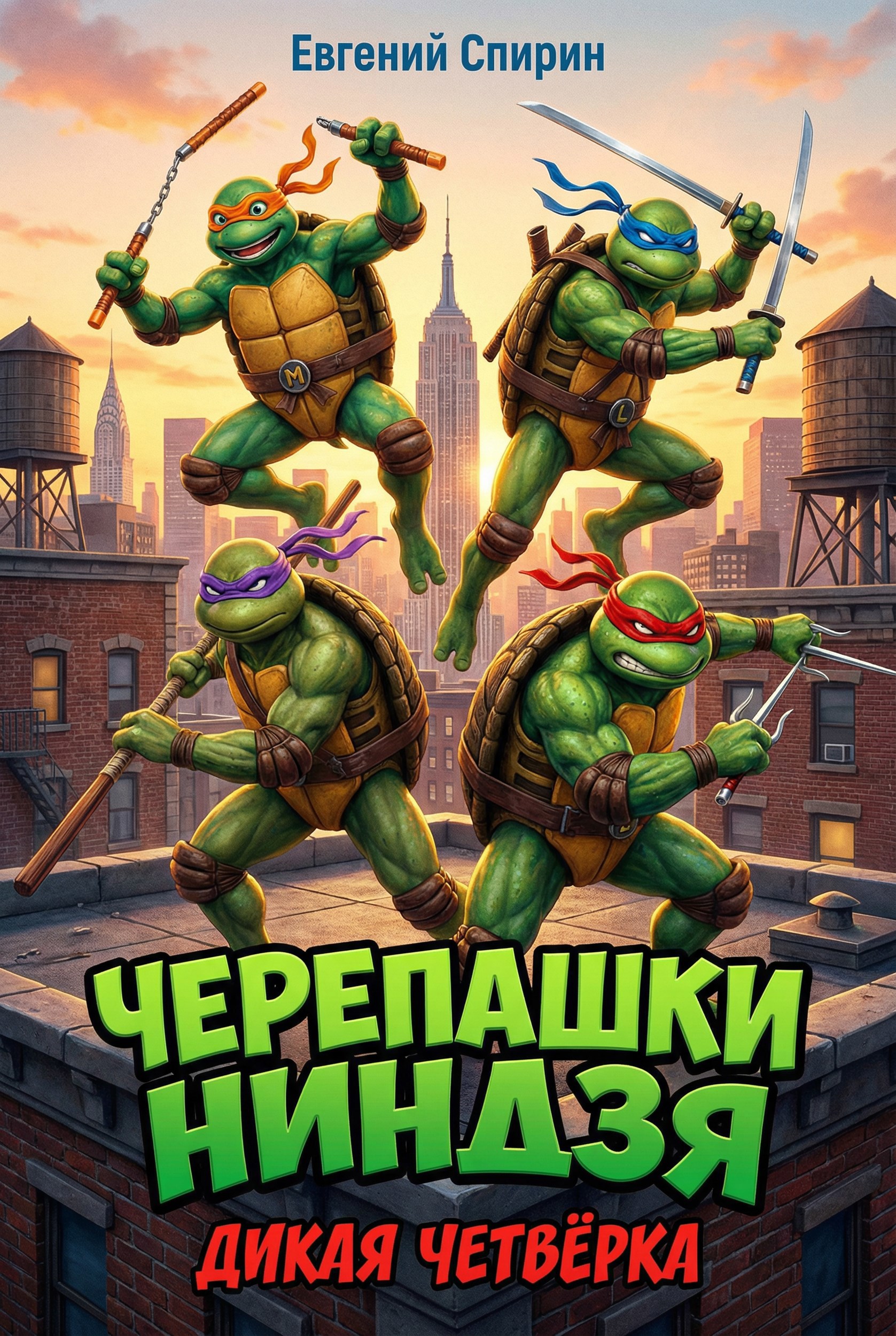 Обложка книги «Черепашки-ниндзя: дикая четвёрка»