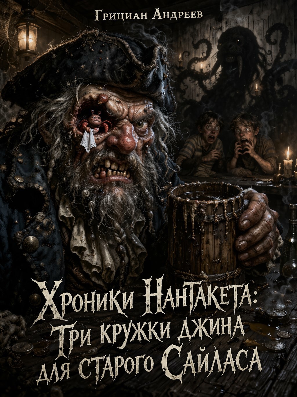 Обложка книги «Хроники Нантакета: Три кружки джина для старого Сайласа»