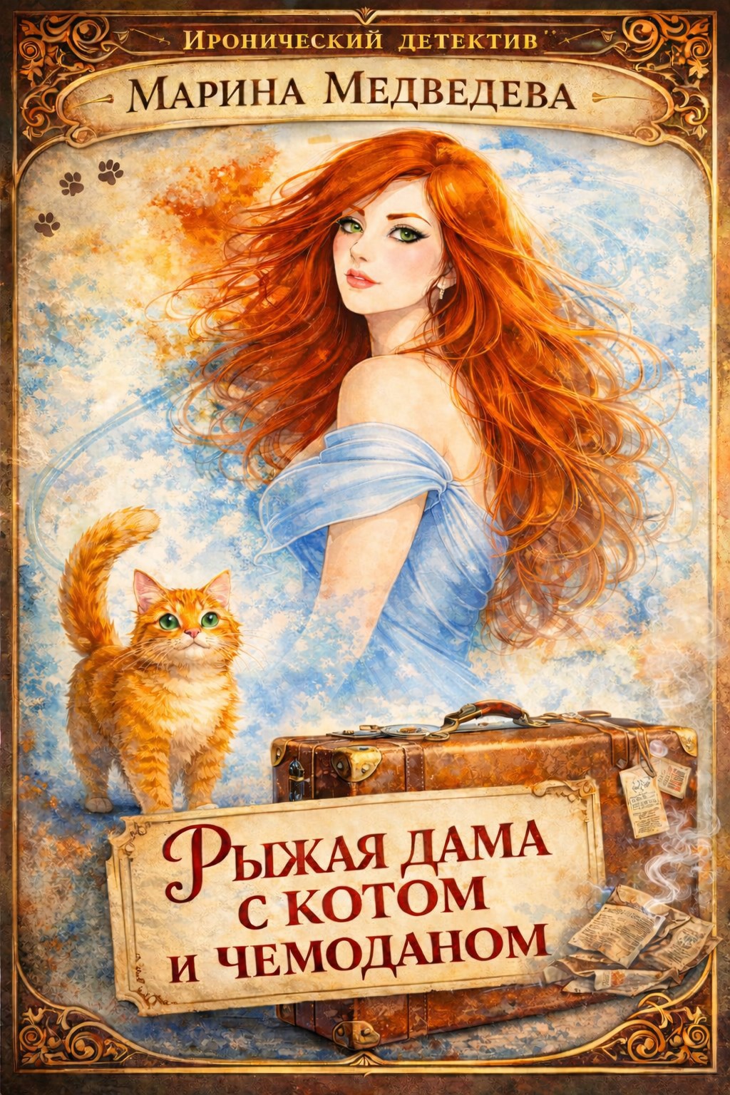 Обложка книги «Рыжая дама с котом и чемоданом»