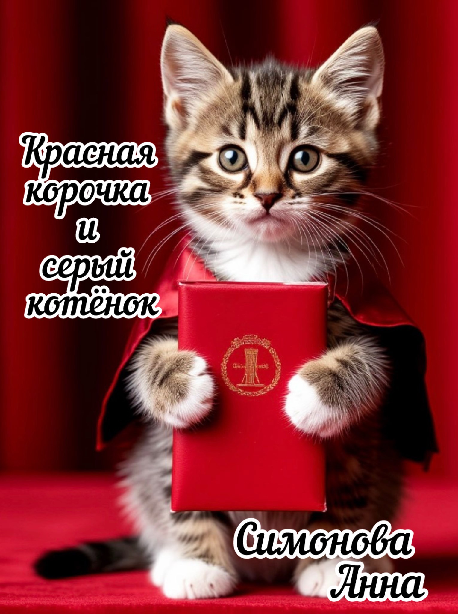 Обложка книги «Красная корочка и серый котёнок»