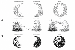 Эскизы Огонь и вода,...
