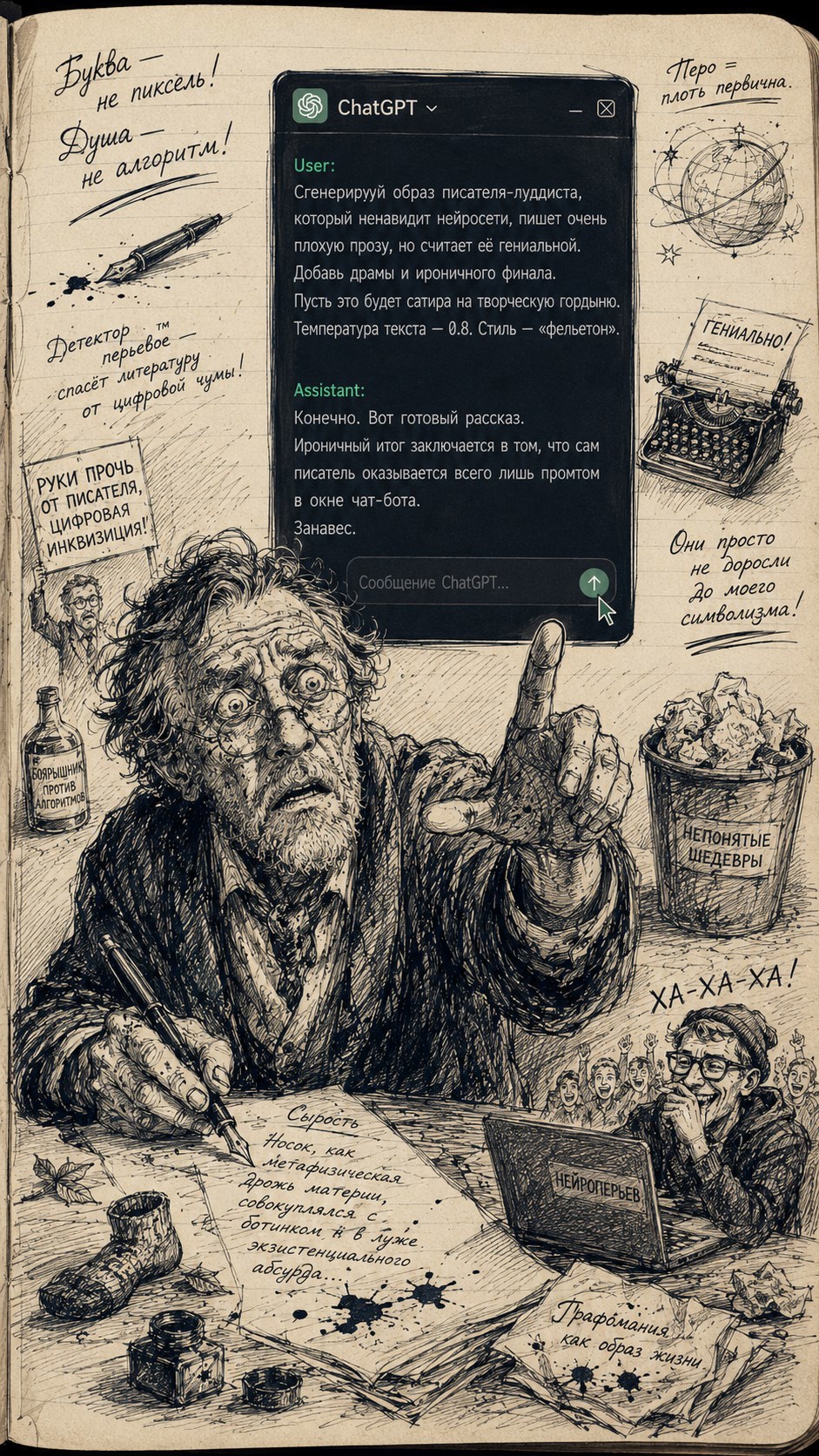 Обложка книги «Сгенерированный луддит»